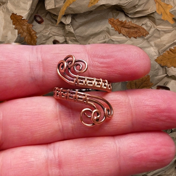 Artisan Copper Wire Weave Ring - Picture 1 of 5